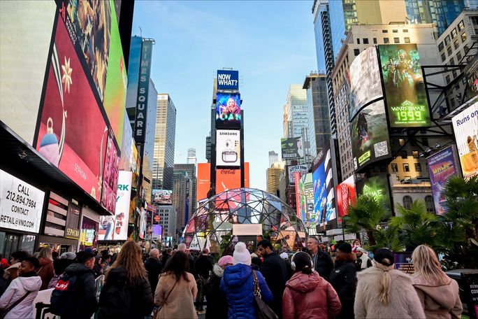 The Dominican Republic's Ministry of Tourism added a giant dome to Times Square. The Dominican Republic's Ministry of Tourism added a giant dome to Times Square.